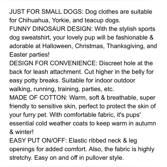 NWT Frienperro Dino dog costume hoodie - Picture 5 of 10